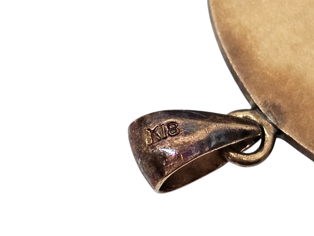 K18 コインモチーフペンダントトップ 刻印