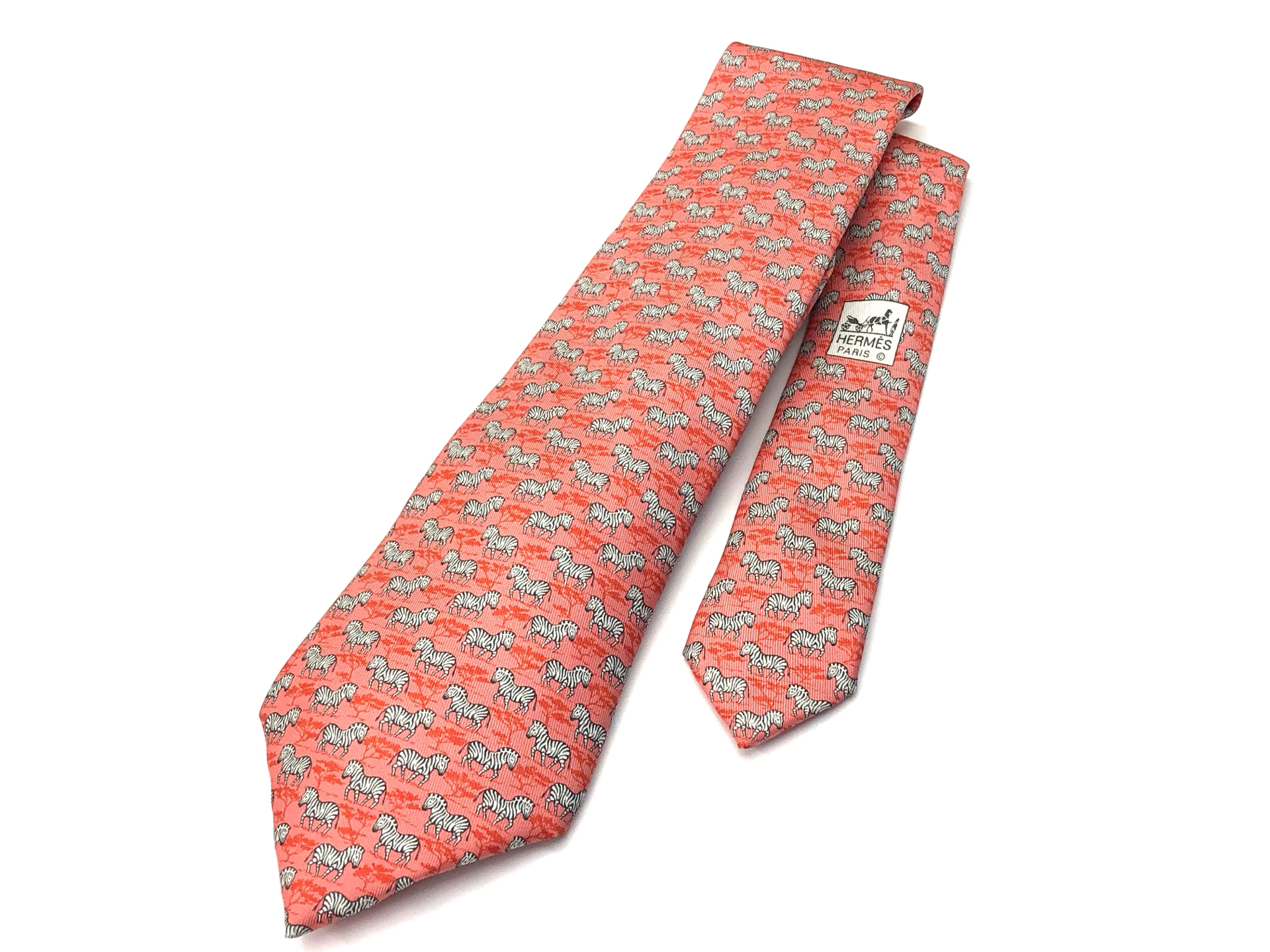 Hermès エルメス ネクタイ レッド系