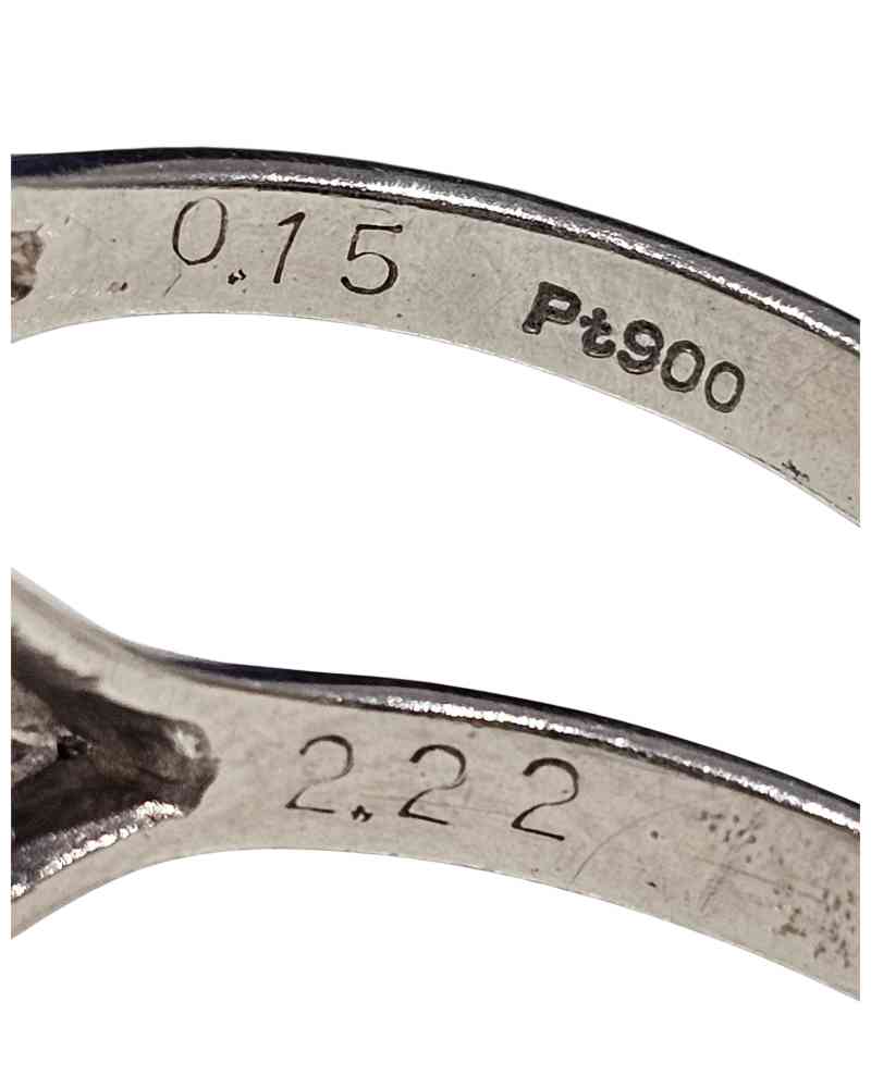 Pt900 オパール ダイヤモンド付きリング 刻印