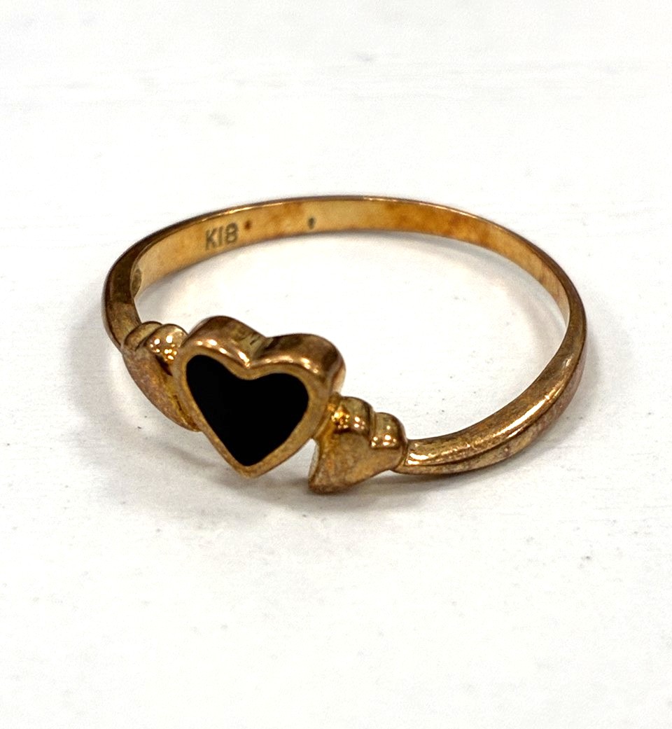 K18 オニキス付指輪