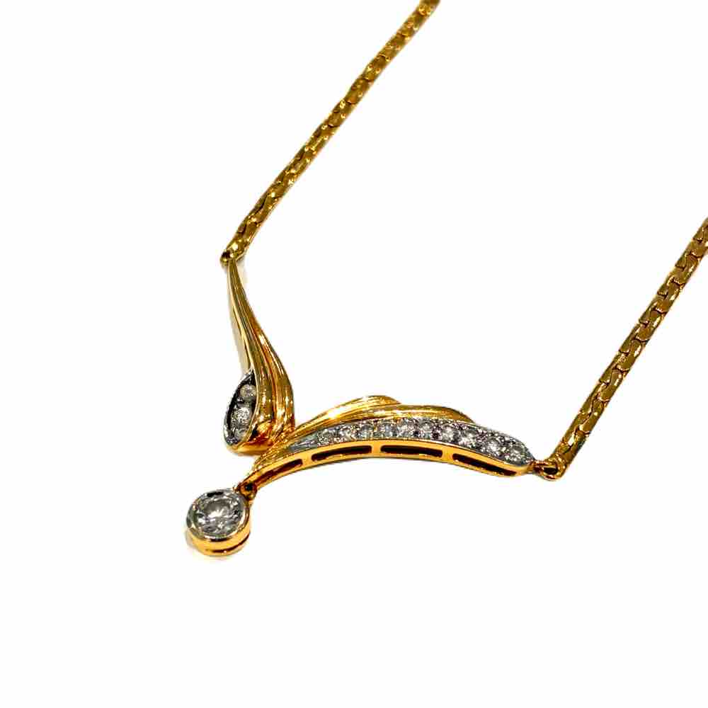 K18曲線トップネックレス　清水町買取　リサイクルショップ　