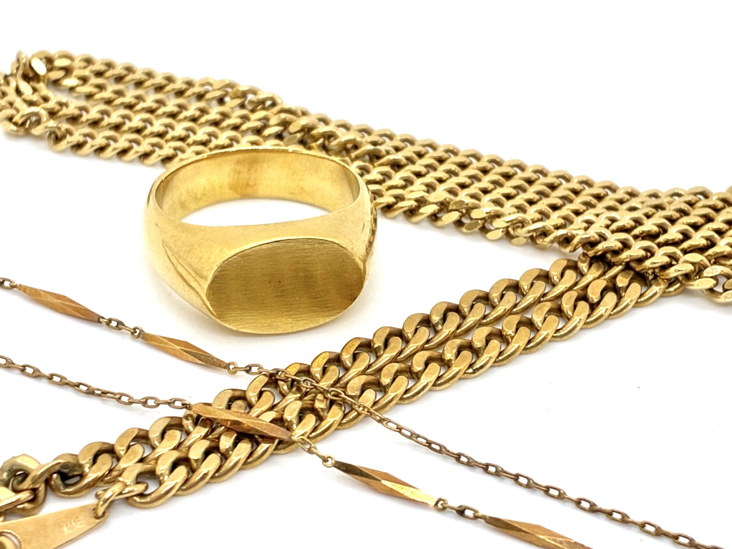 18金　K18　喜平2面ネックレス　喜平ブレスレット　印台リング　切り子ネックレス