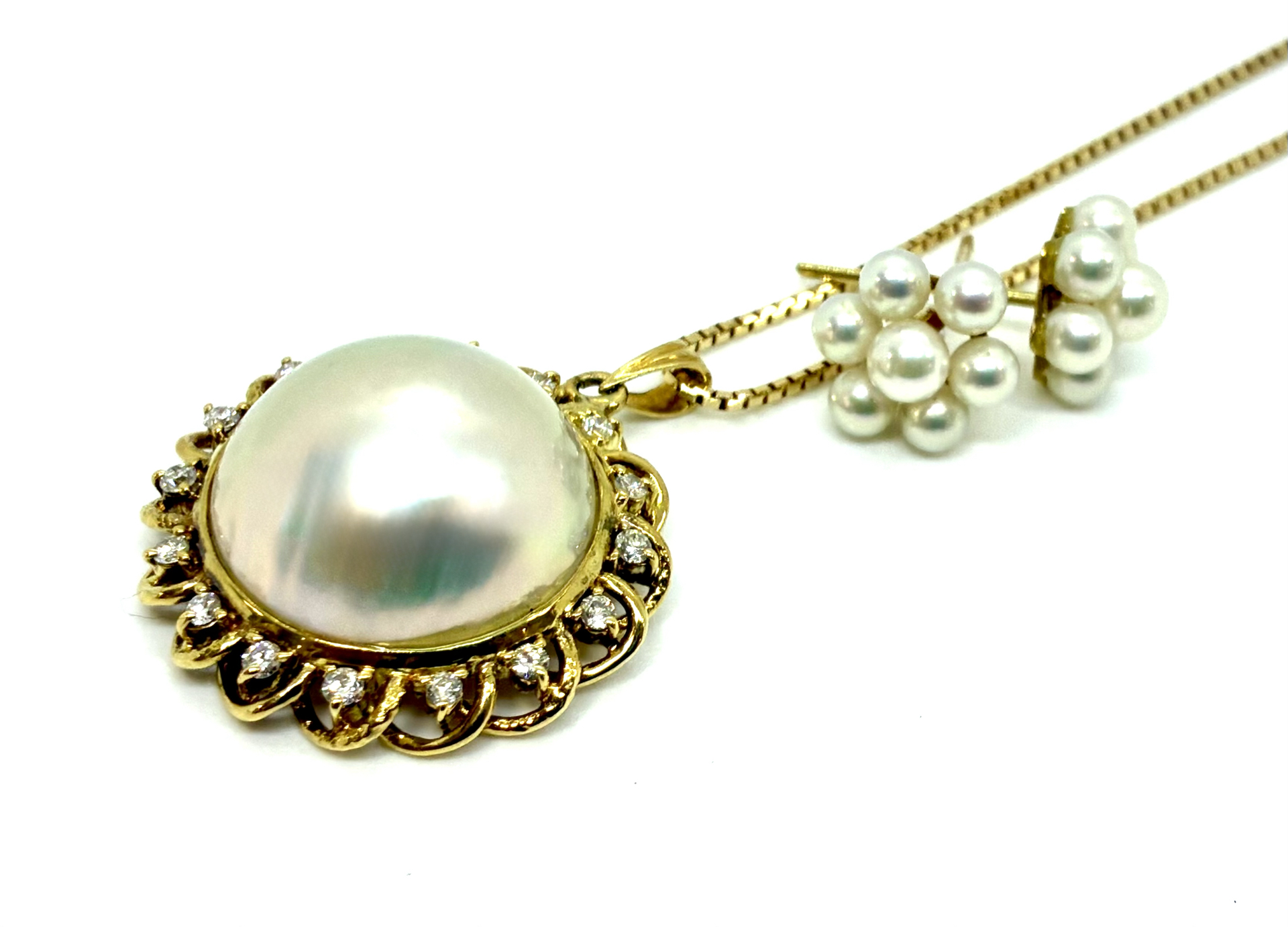 K18 パール　ネックレス　ピアス