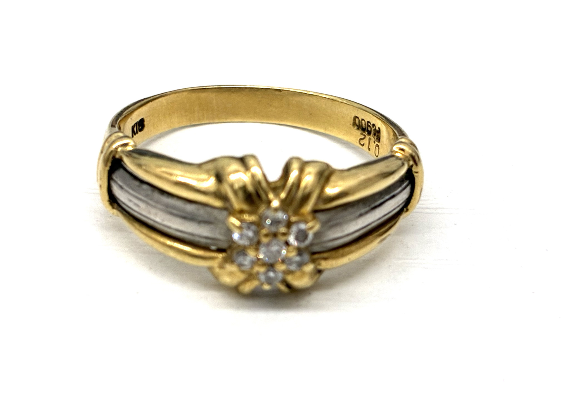 Pt900／K18 ダイアモンド付RG　18号　D：0.12ct