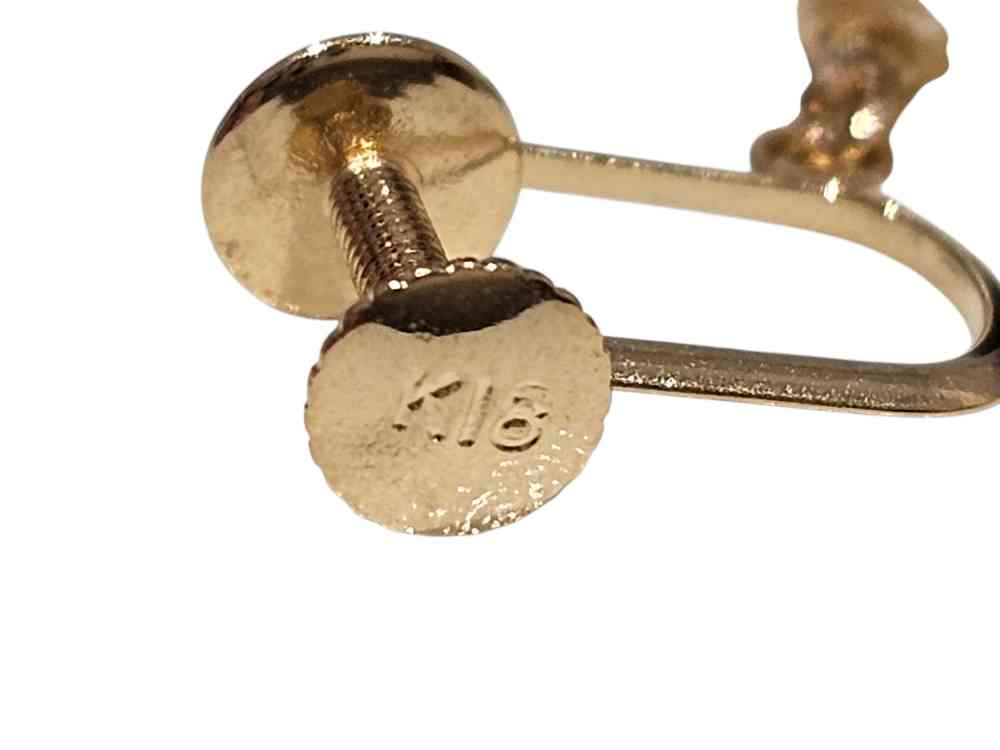 K18 パール付きイヤリング 刻印