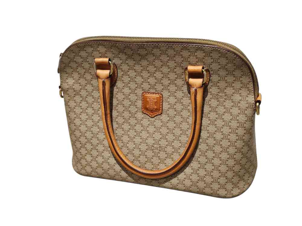 CELINE マカダム柄 ハンドバッグ
