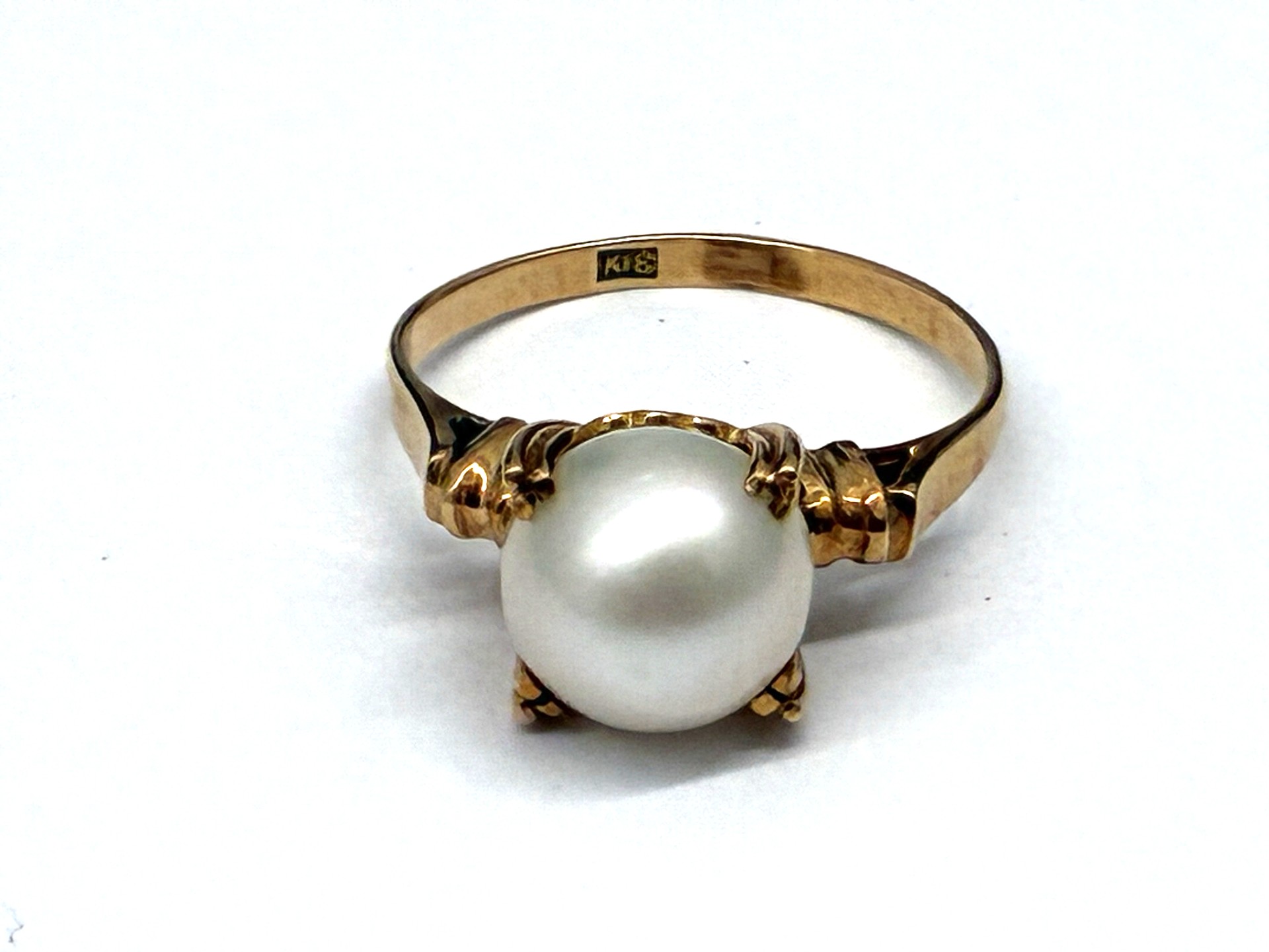 K18 パール付きリング