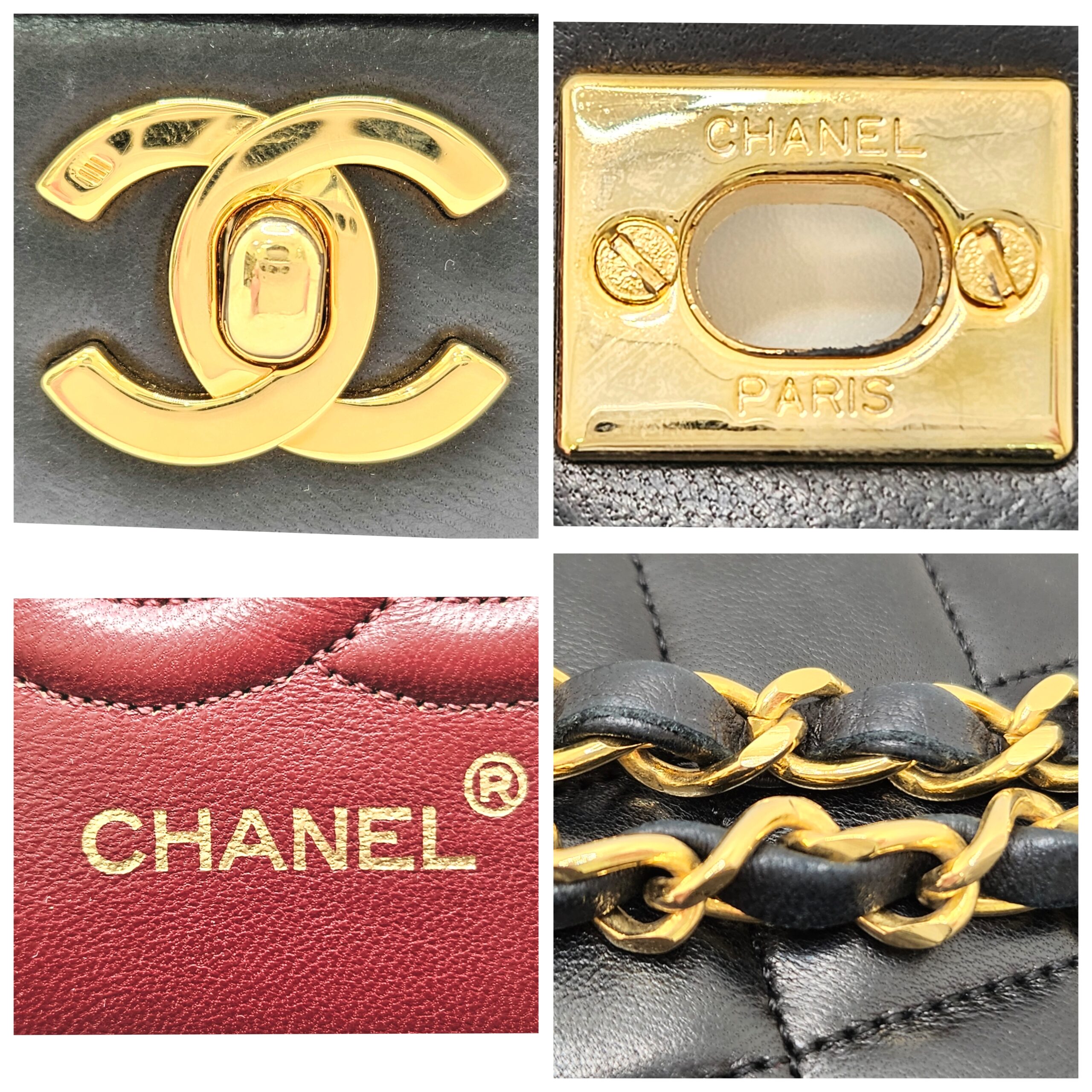 CHANEL ラムスキン Wフラップ チェーンバック