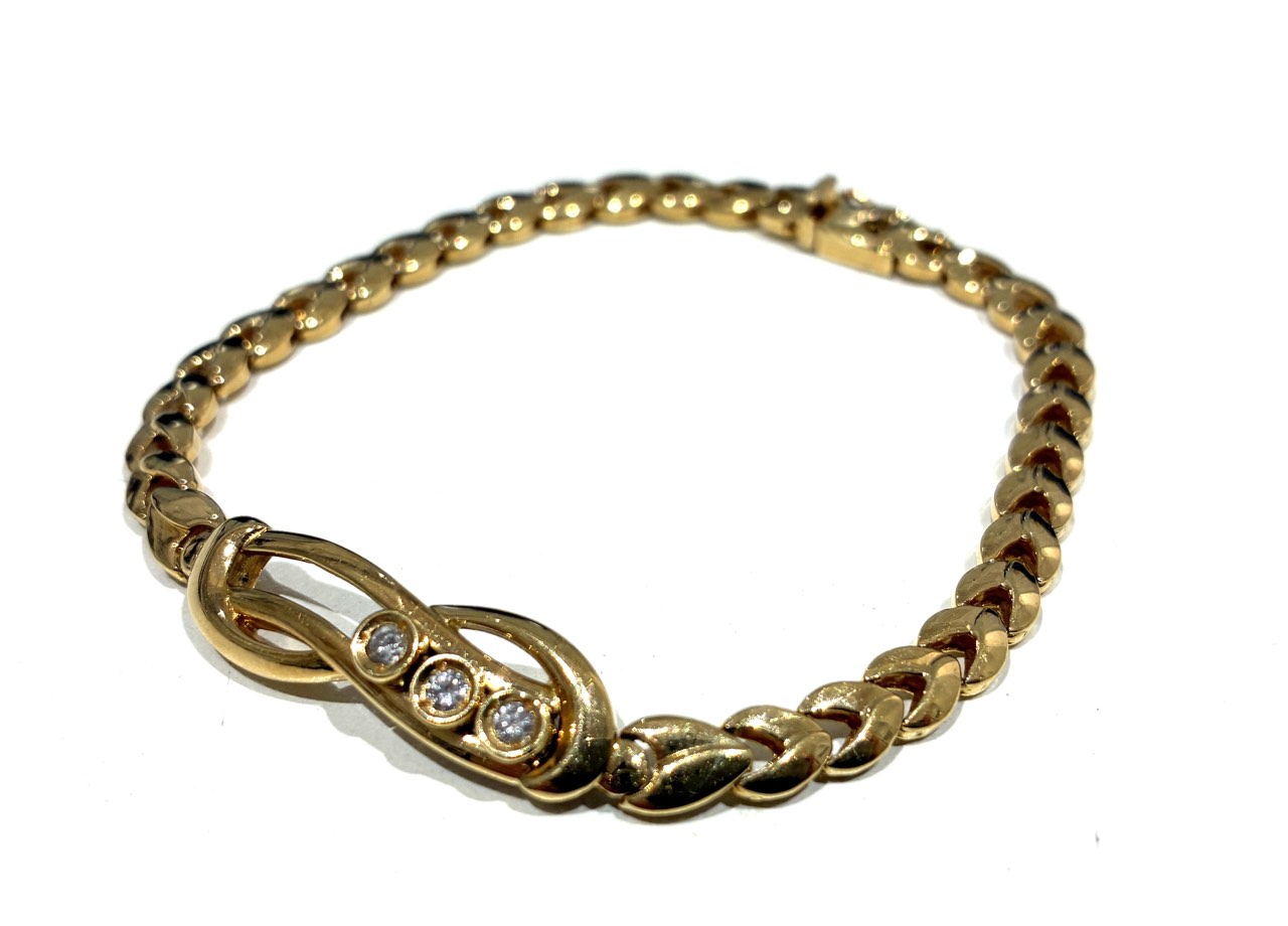 K18 ダイヤ付き ブレスレット