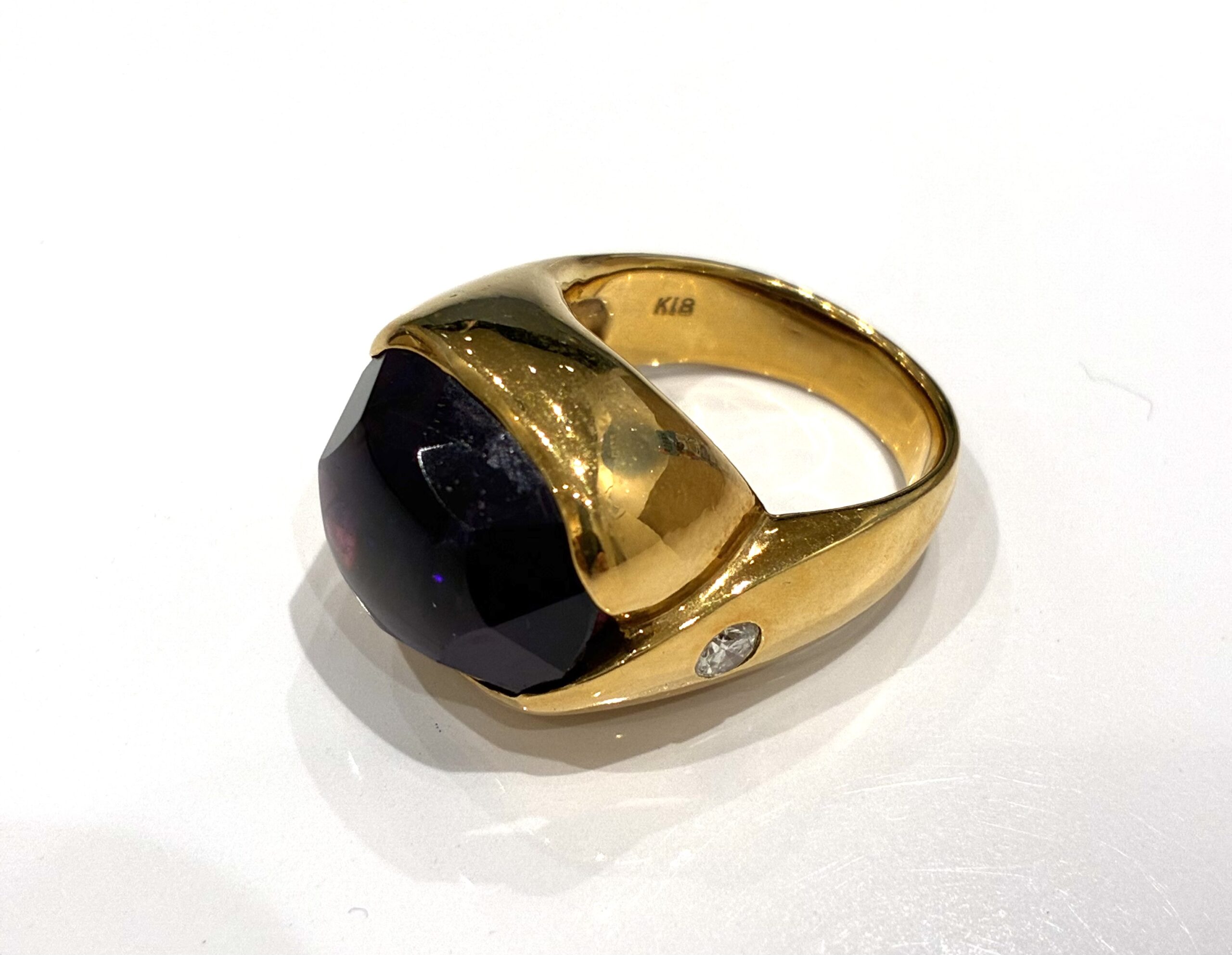 K18石付きリング