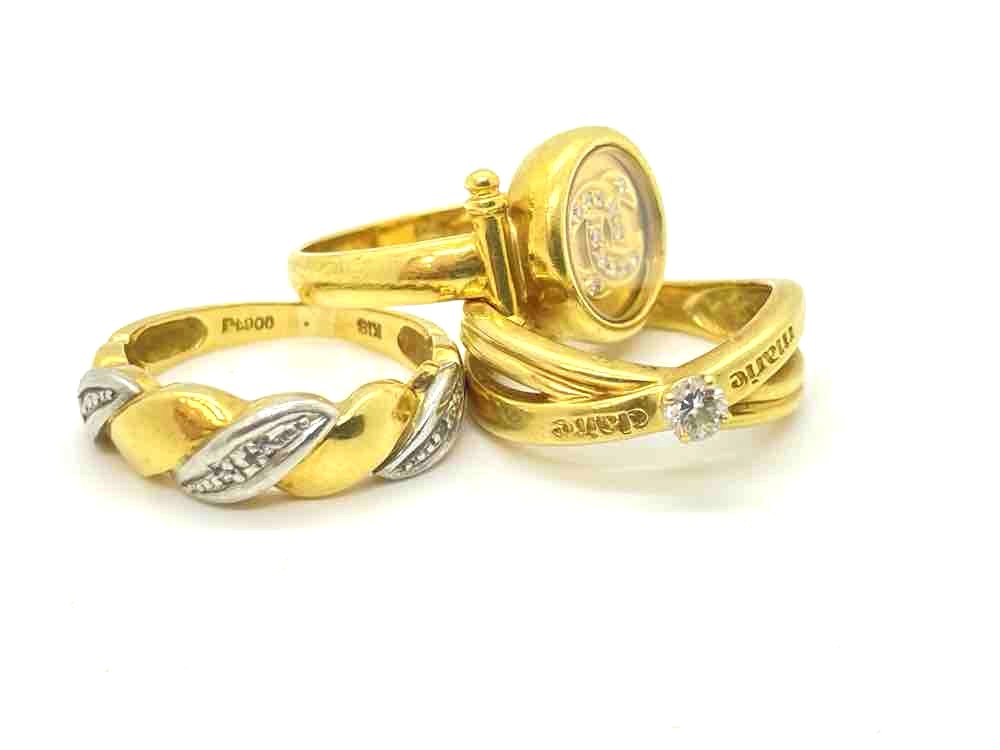 K18/Pt900コンビリング