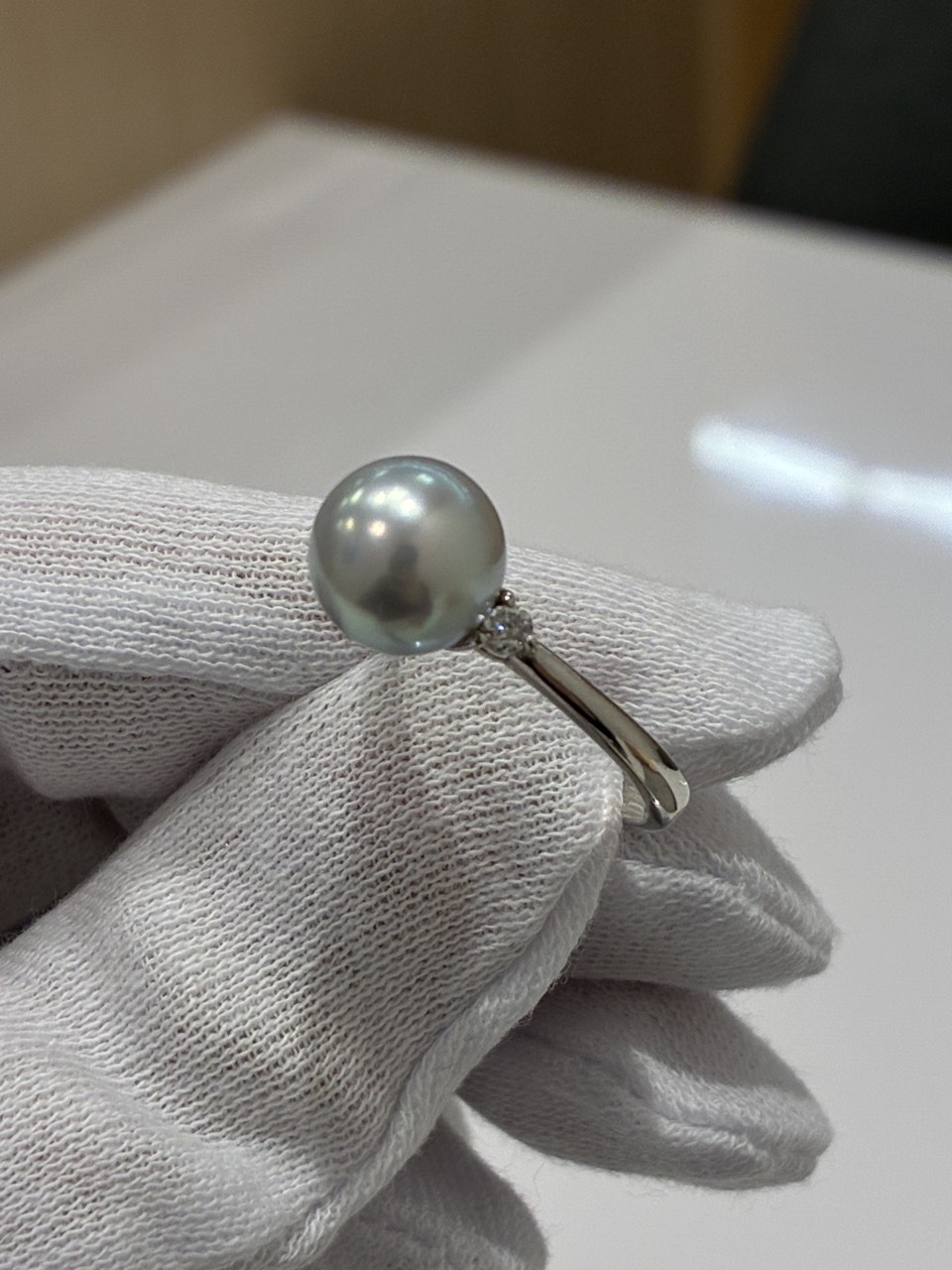 Pt900 パール付リング
