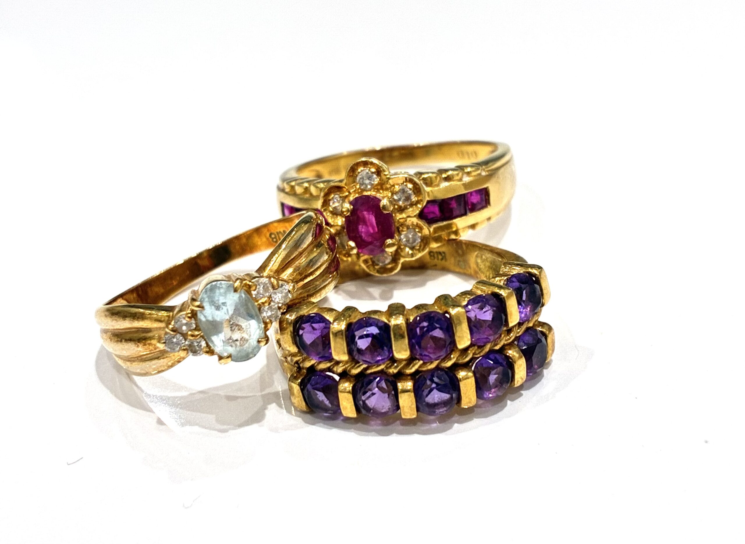 K18色石リングいろいろ