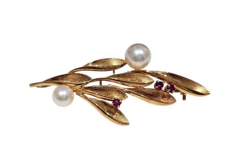 K18 パールブローチ