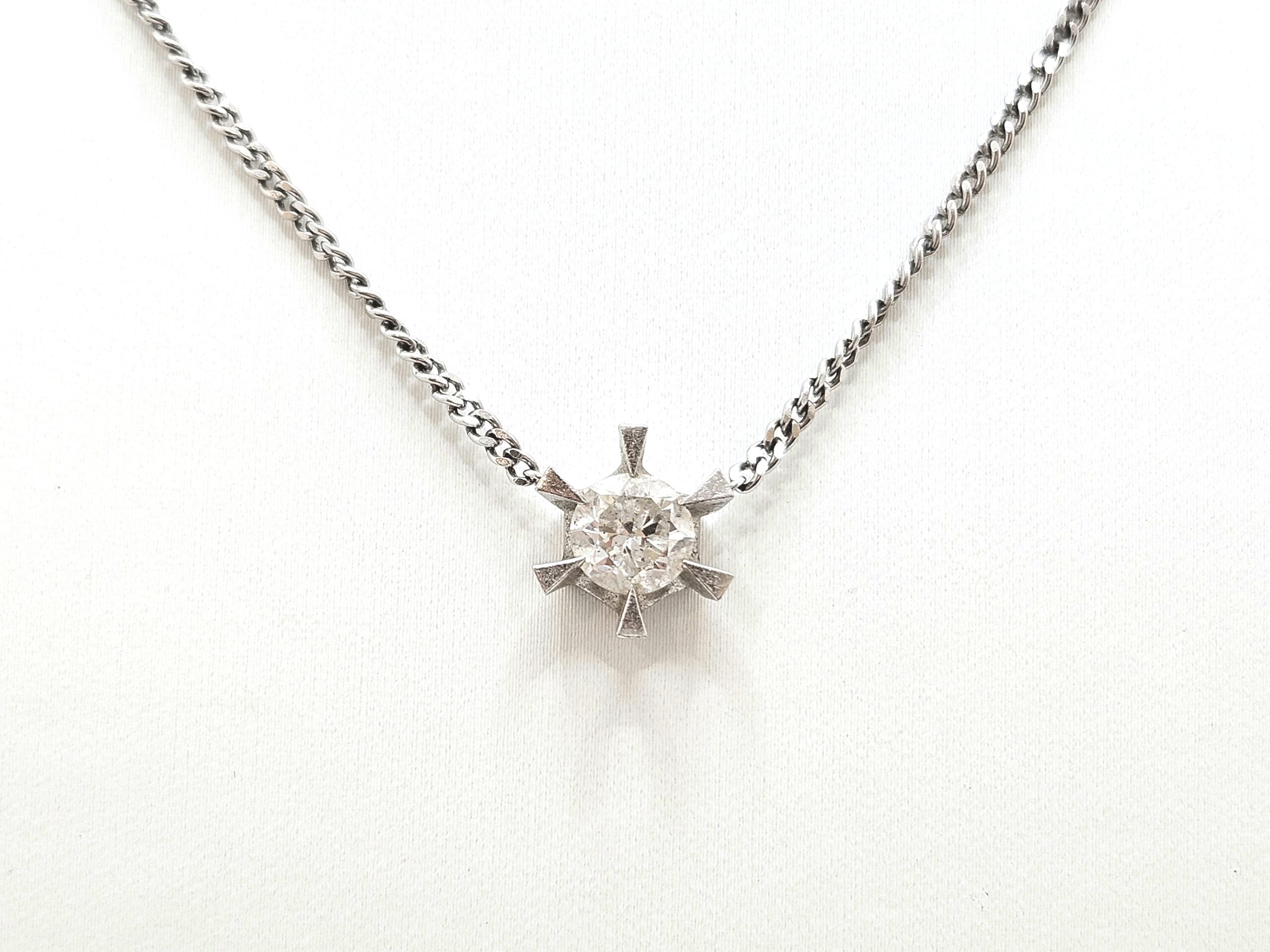 Pt850 ダイヤモンド1.044ct付ネックレス