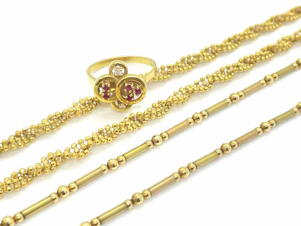 K18ネックレスとK18リング