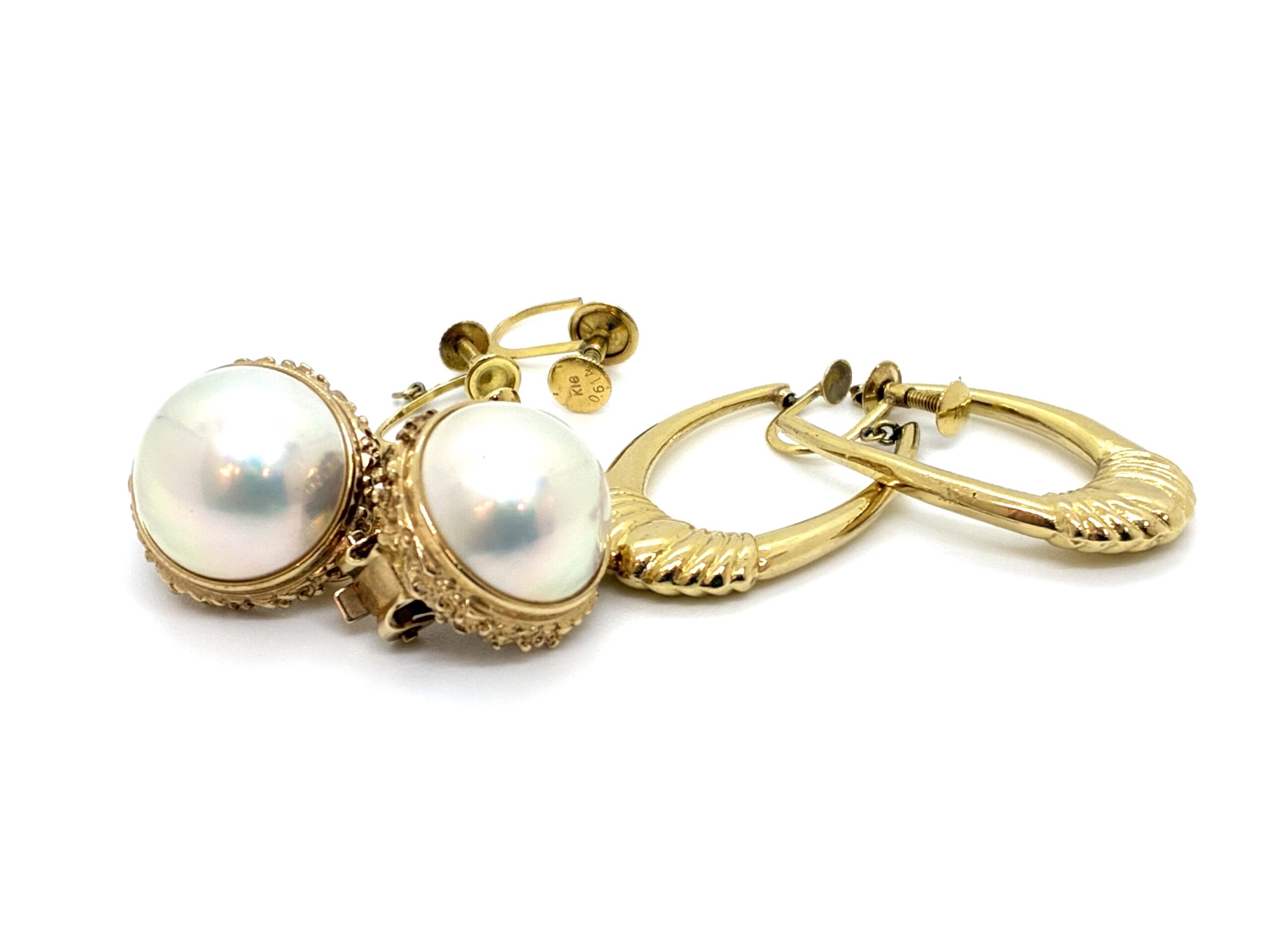 K18　18金　イヤリング　パール　高価買取