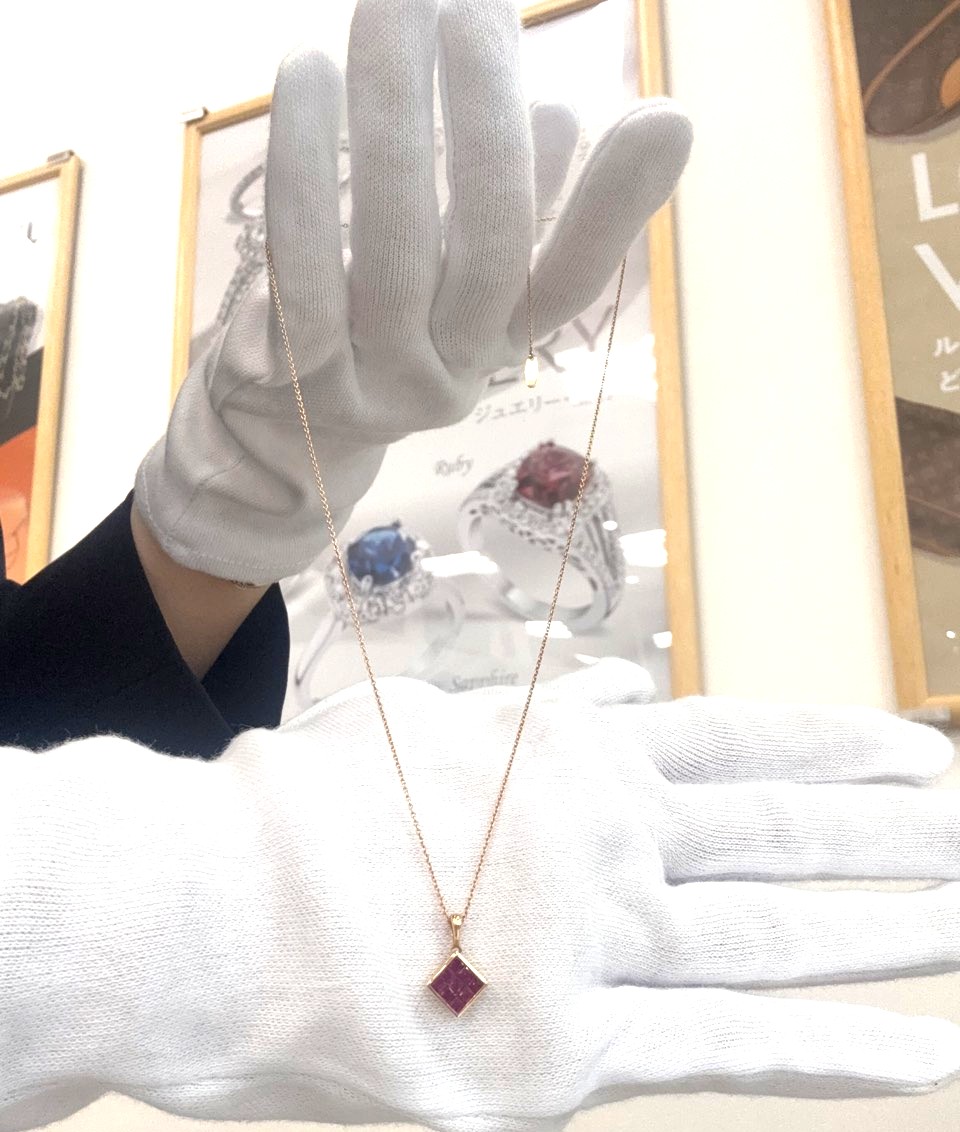 K18 ルビー ネックレス