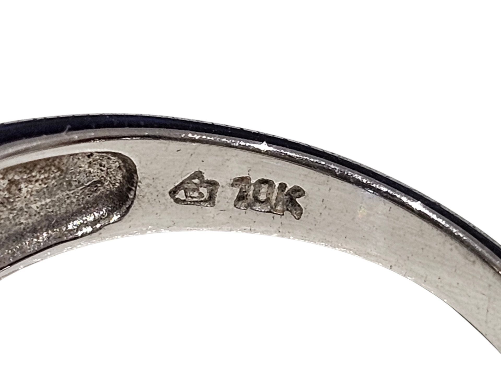 10K 色石付きリング