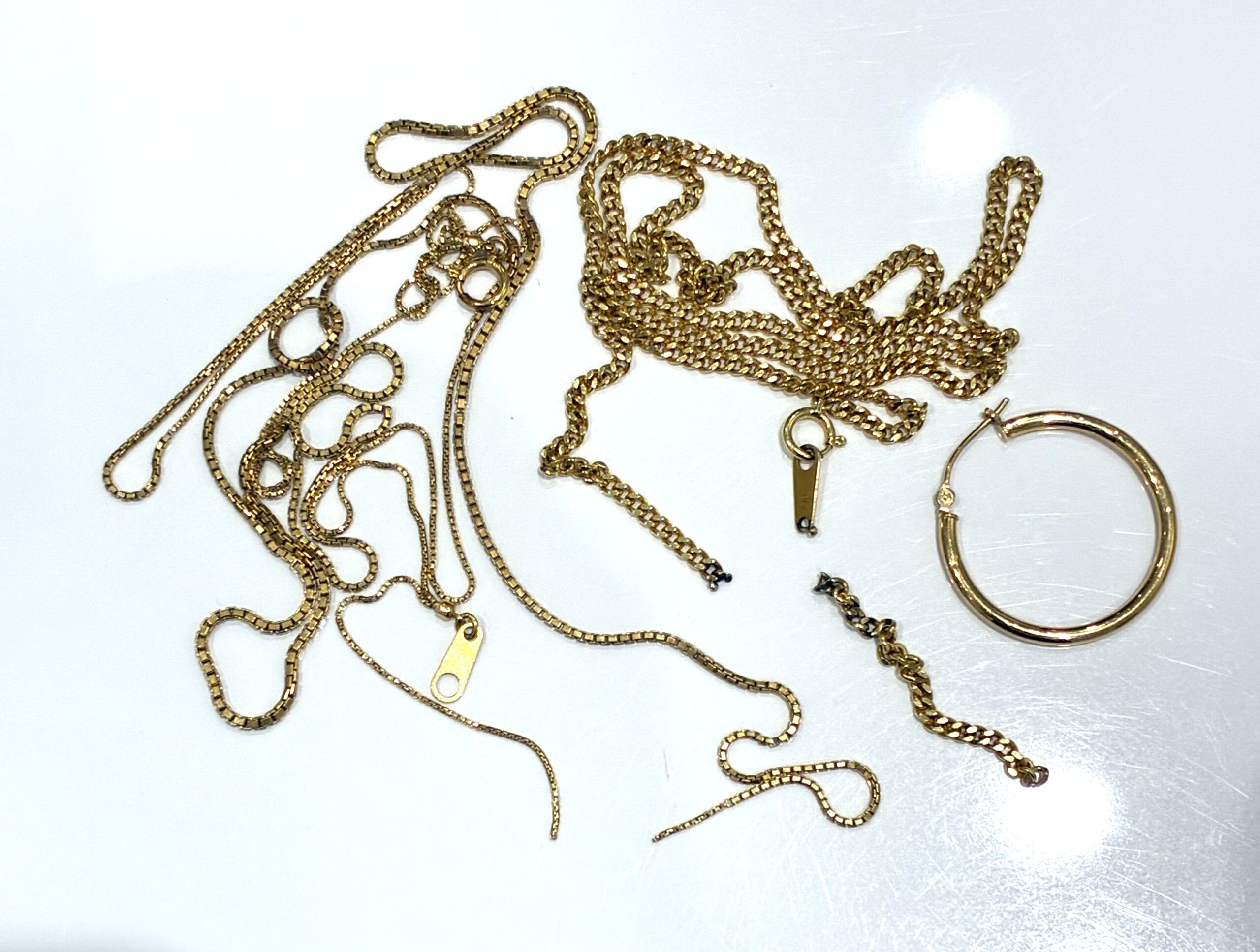 切れた18金ネックレス等