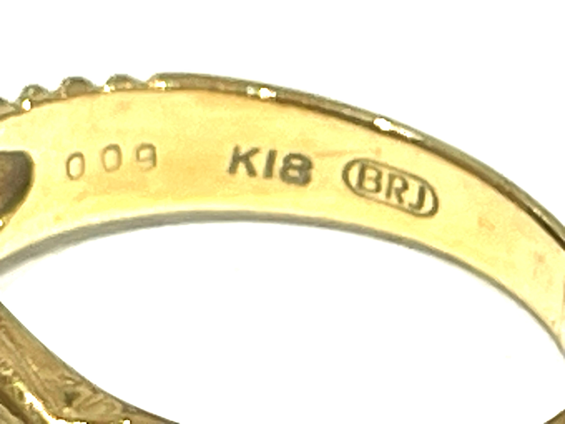 K18 ダイヤモンド付きリング 0.09ct ブランド刻印あり