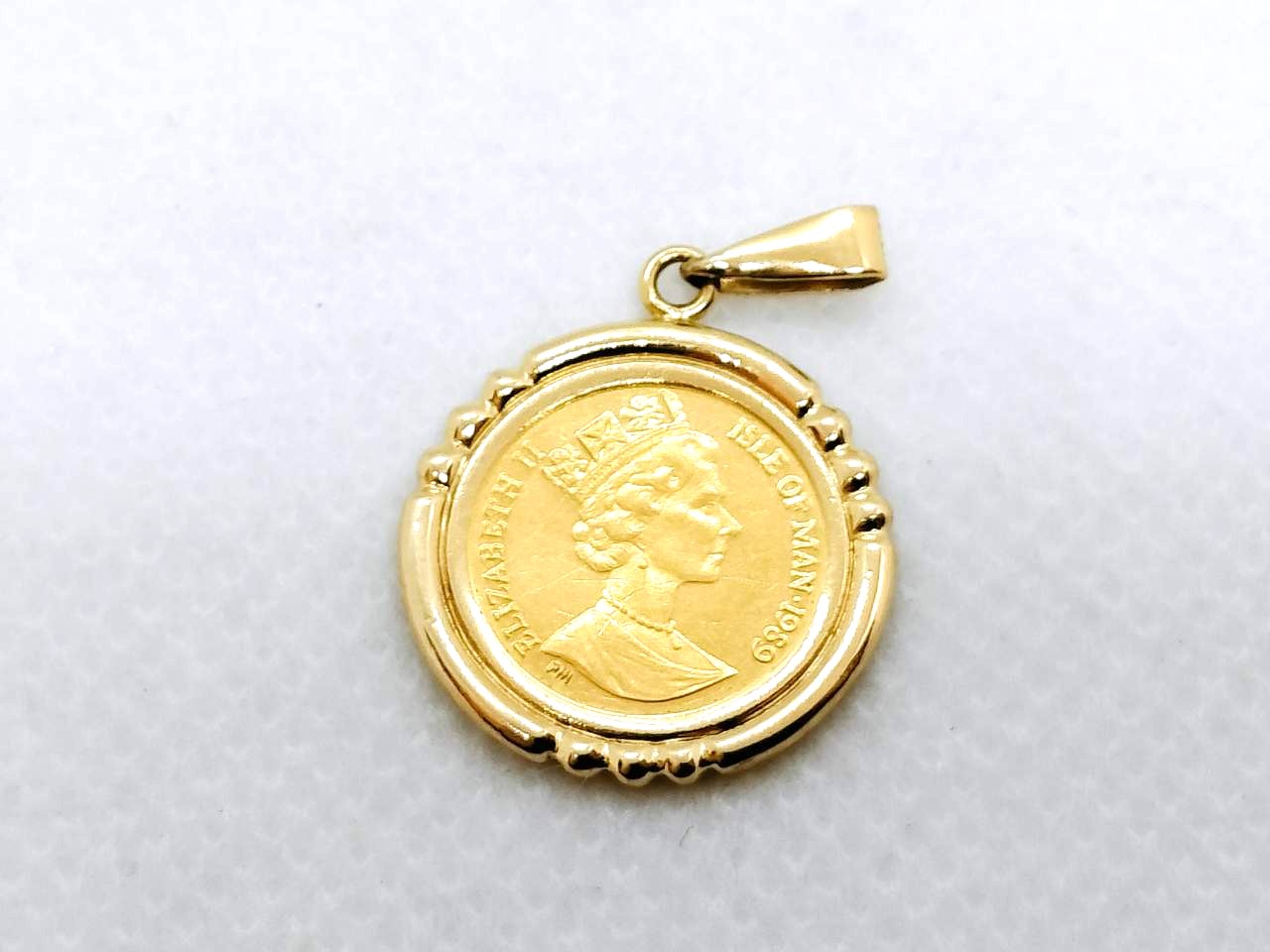 マン島キャットコイン25分の一㌉K24　枠K18.