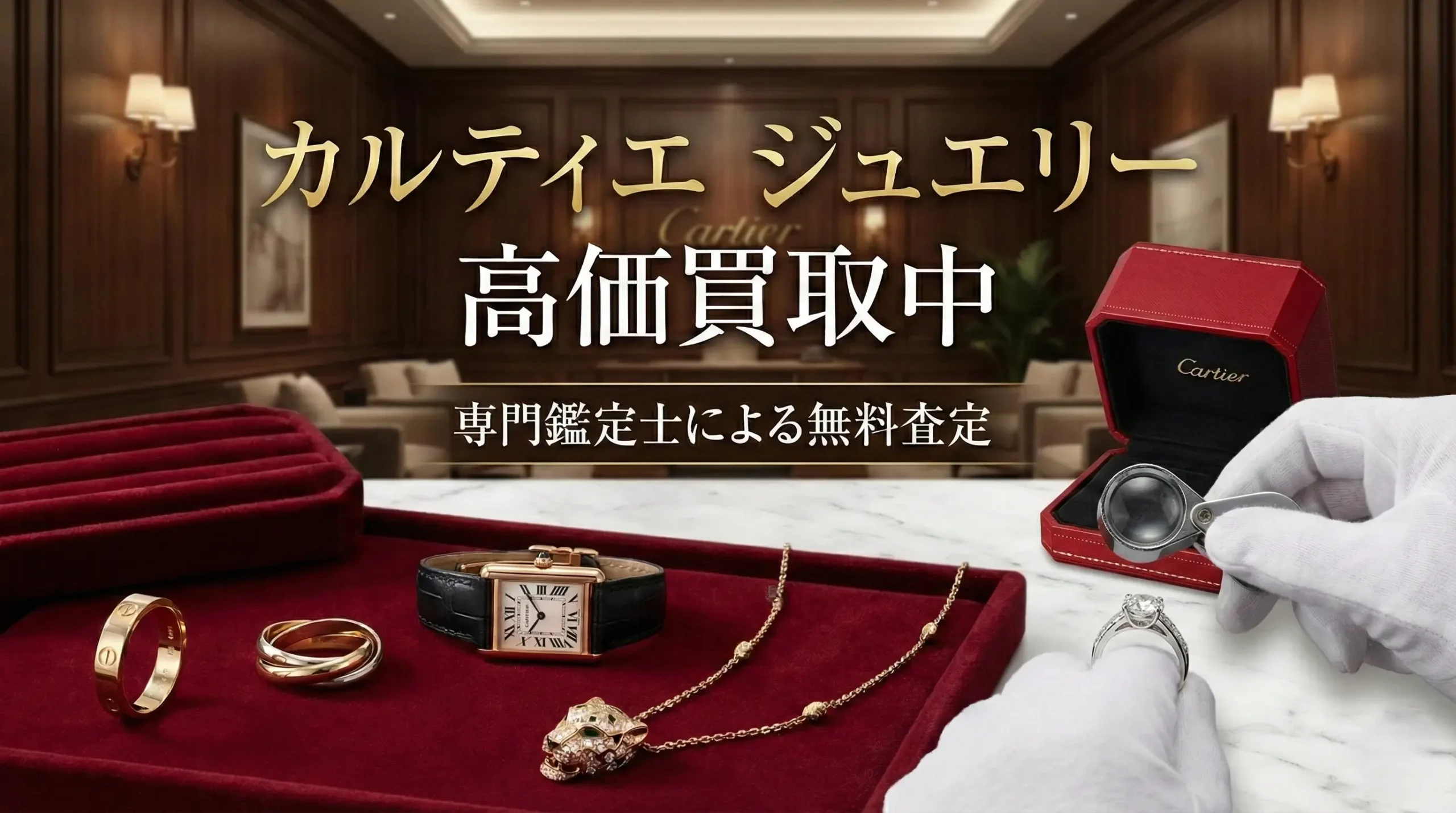 カルティエのジュエリー高価買取中