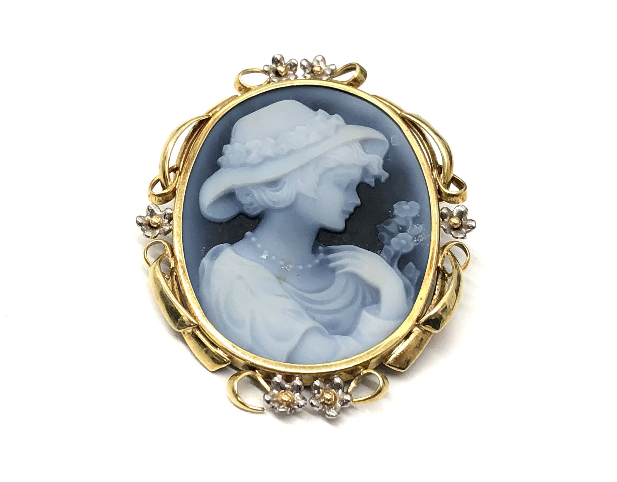 K18枠　カメオ　ブローチ／ペンダント