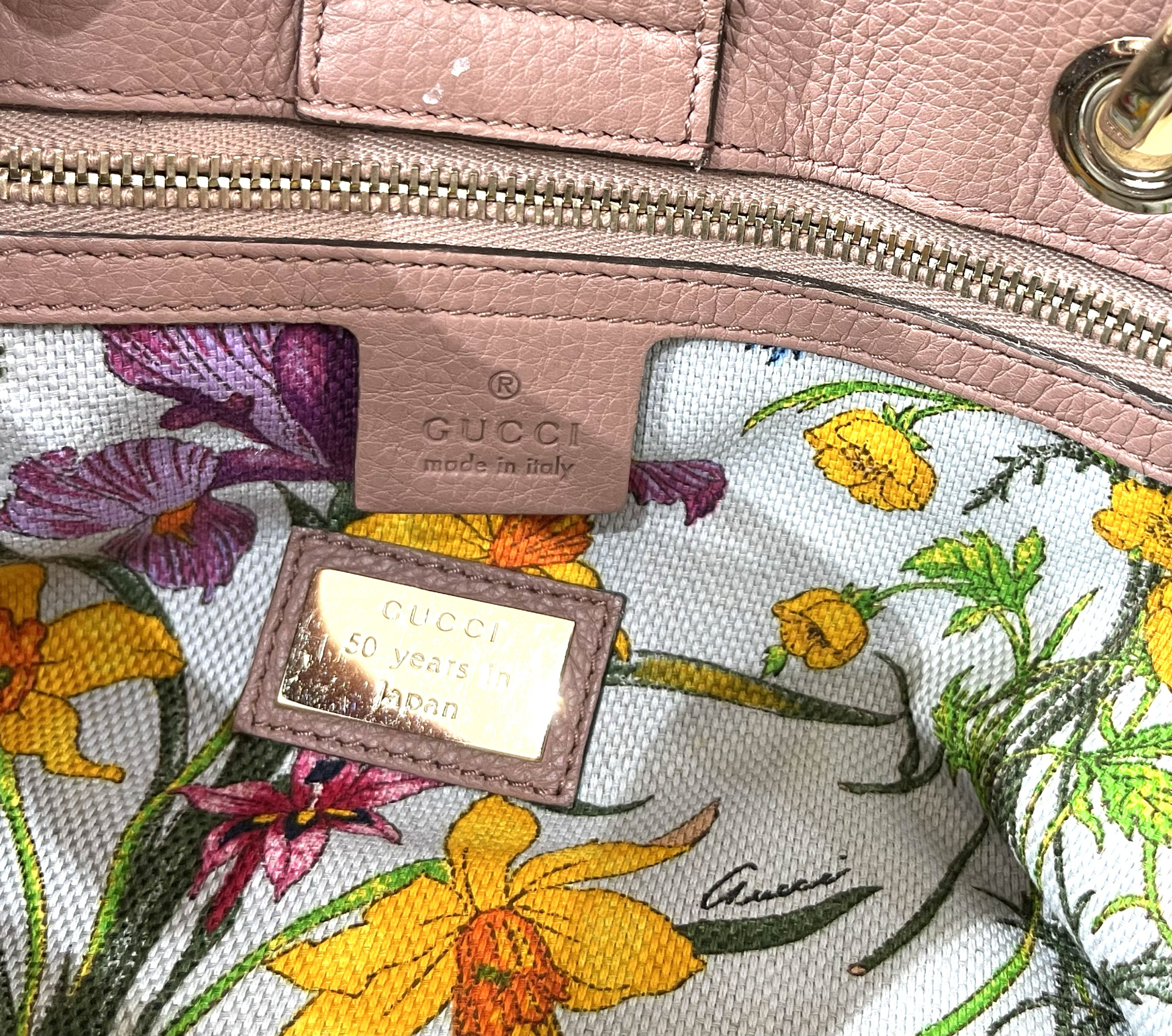 GUCCI バンブー 323660 001998 2WAYバッグ ピンク系 ショルダーストラップ付き