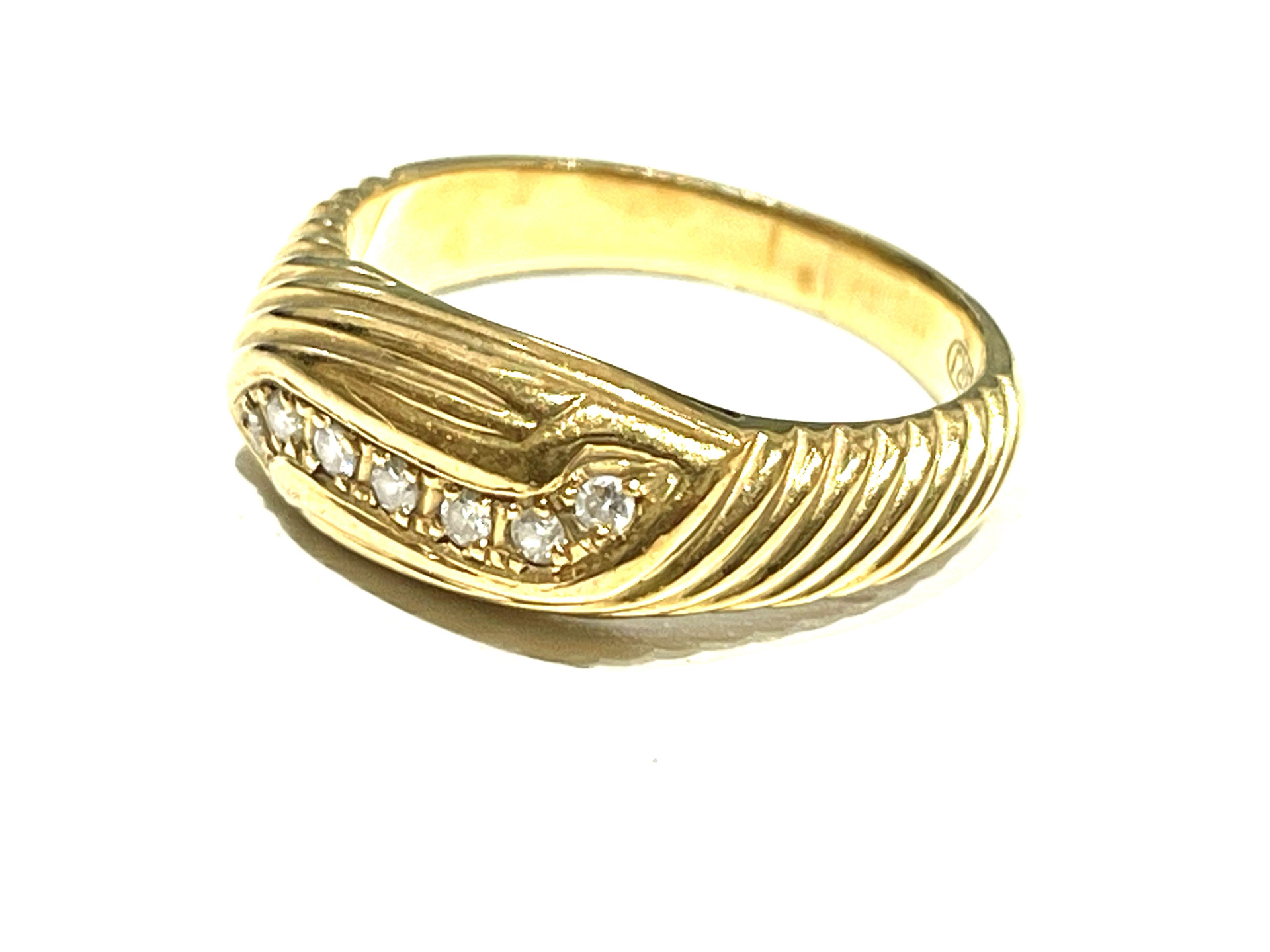 K18 ダイヤモンド付きリング 0.09ct ブランド刻印あり