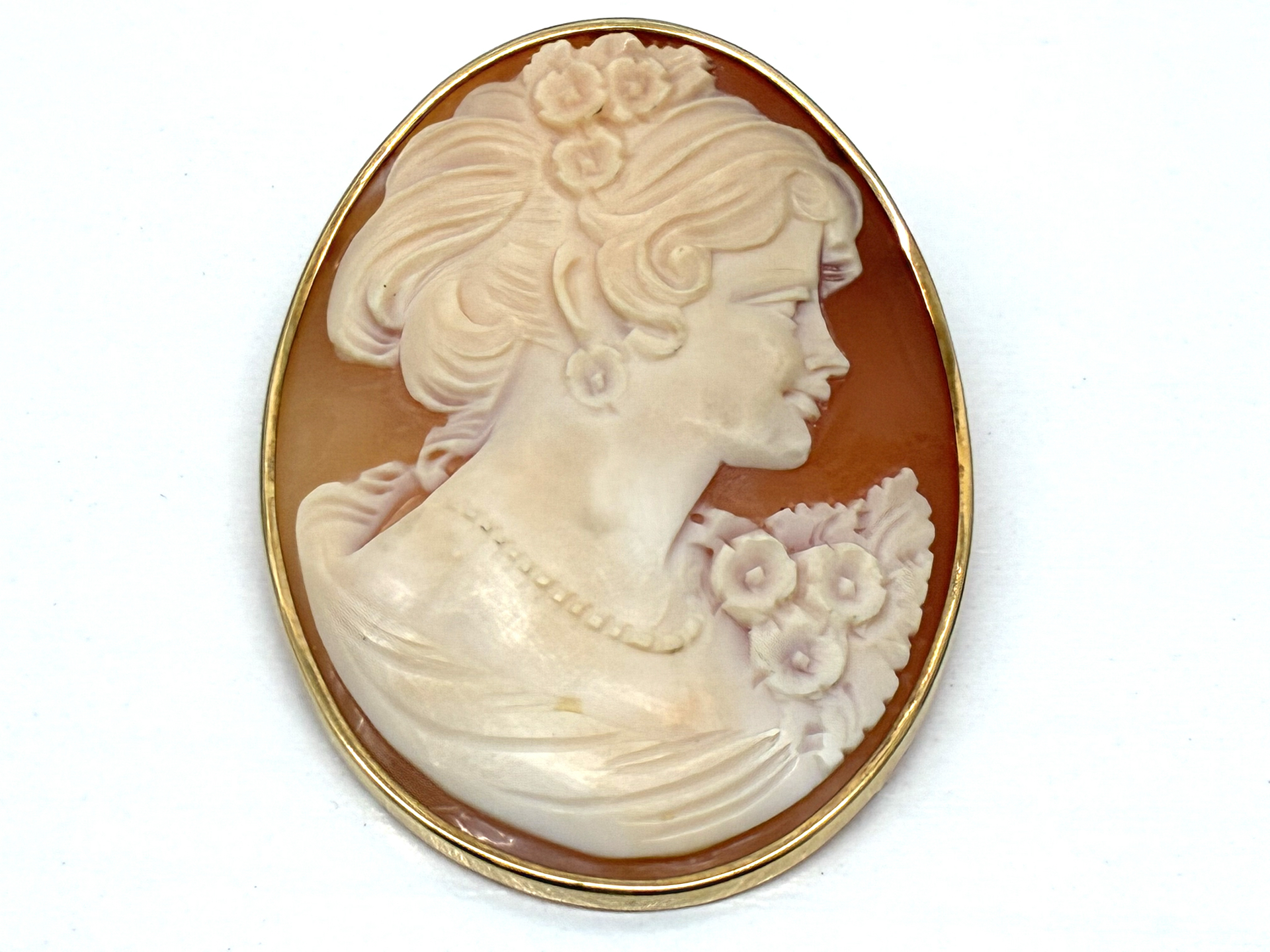 K18枠　カメオ　ブローチ／ペンダント