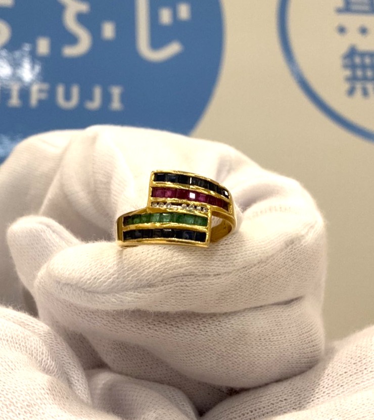 K18 色石 指輪