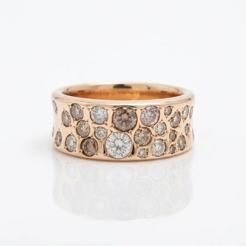 カシケイメランジェのブラウンダイヤモンドリング