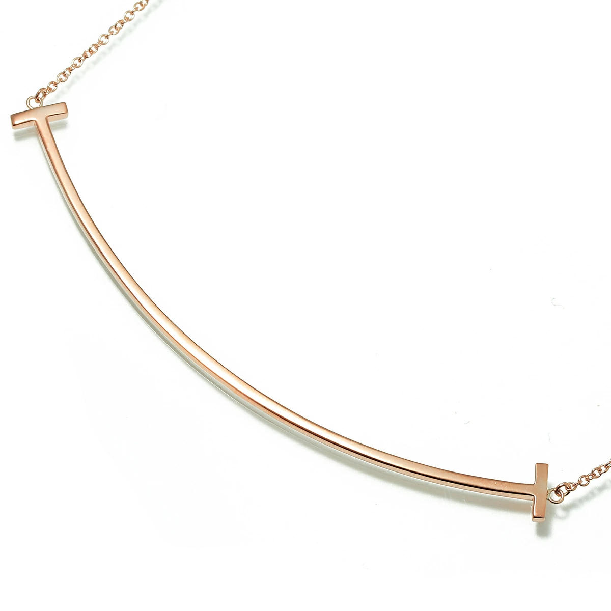 ティファニー Tスマイル ラージ ネックレス(Au750/K18ピンクゴールド)