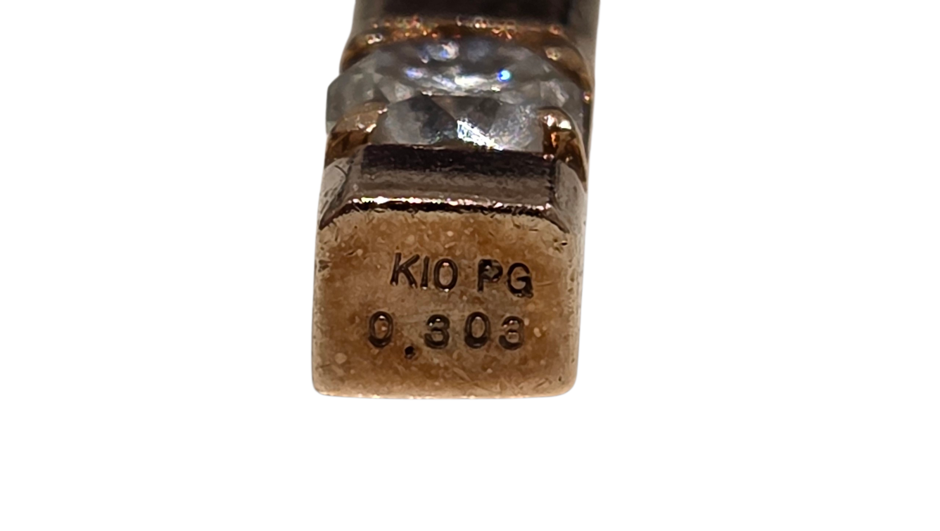 K10PG ダイヤ付きペンダントトップ 刻印