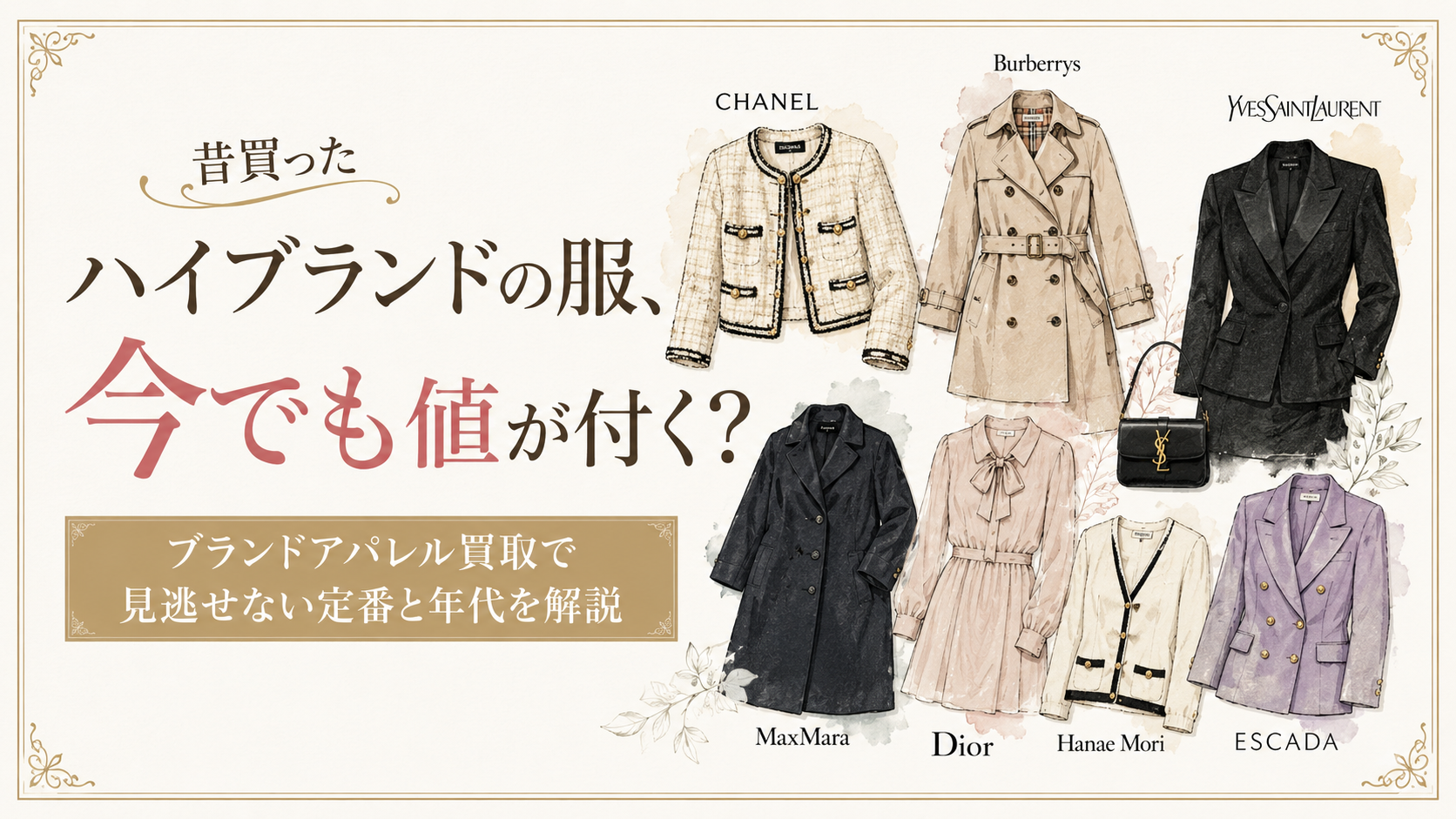 昔買ったハイブランドの服、今でも値が付く？ ブランドアパレル買取で見逃せない 定番と年代を解説【いちふじ新城】