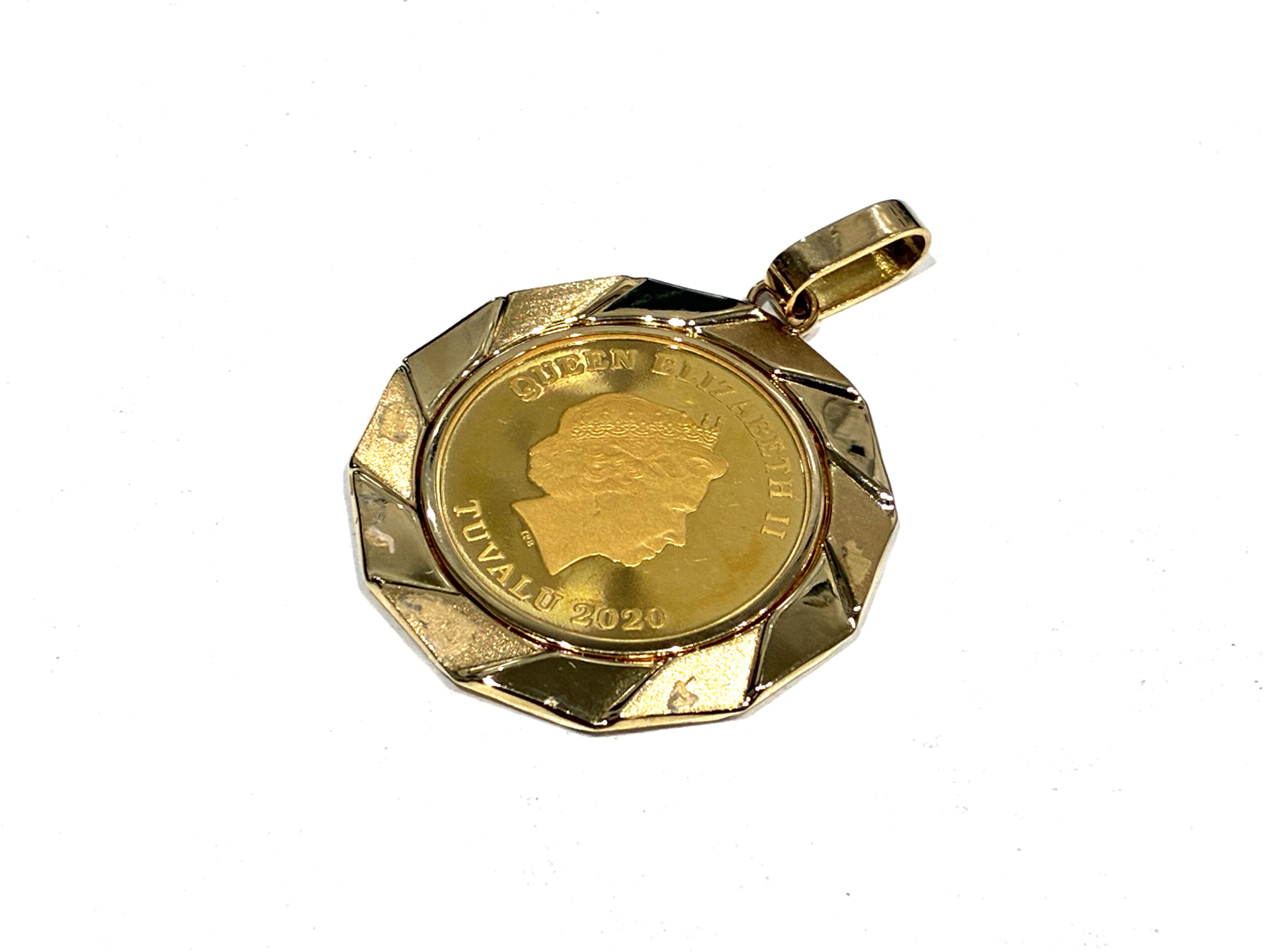 （金）K24　ツバルホース金貨 1/2oz　K18　枠