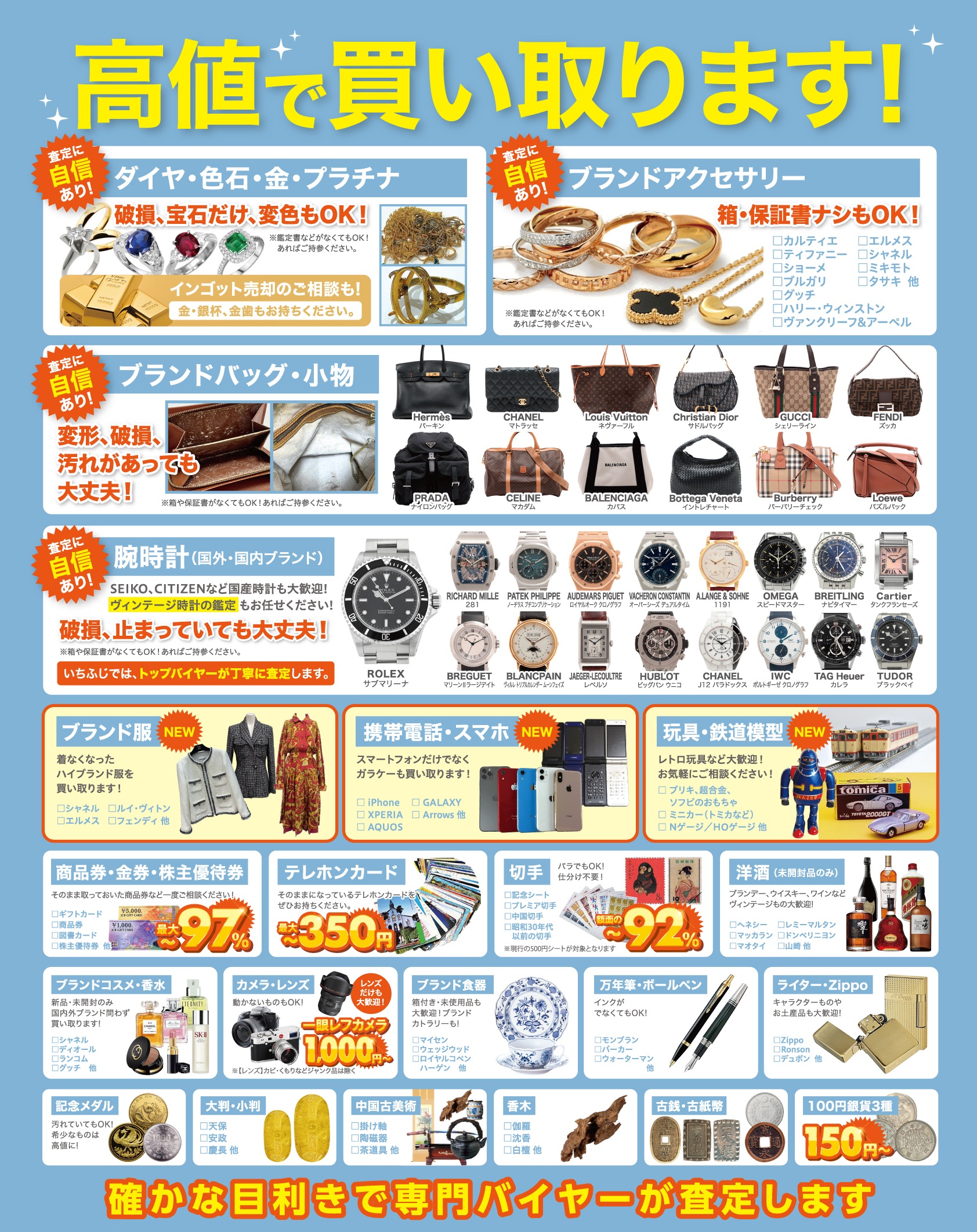 買取専門いちふじ ピアゴ碧南東店の買取品目