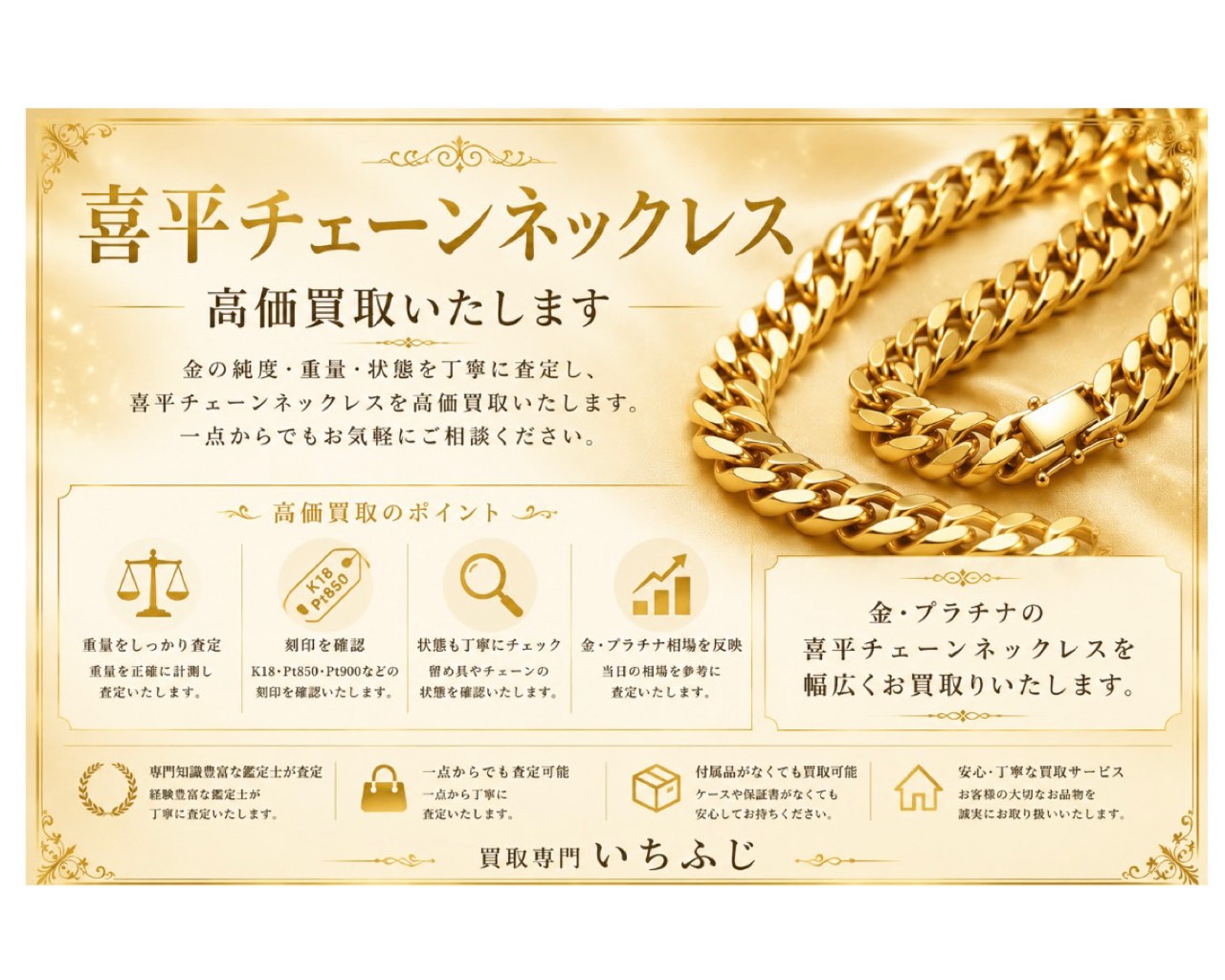 K18喜平チェーンネックレス