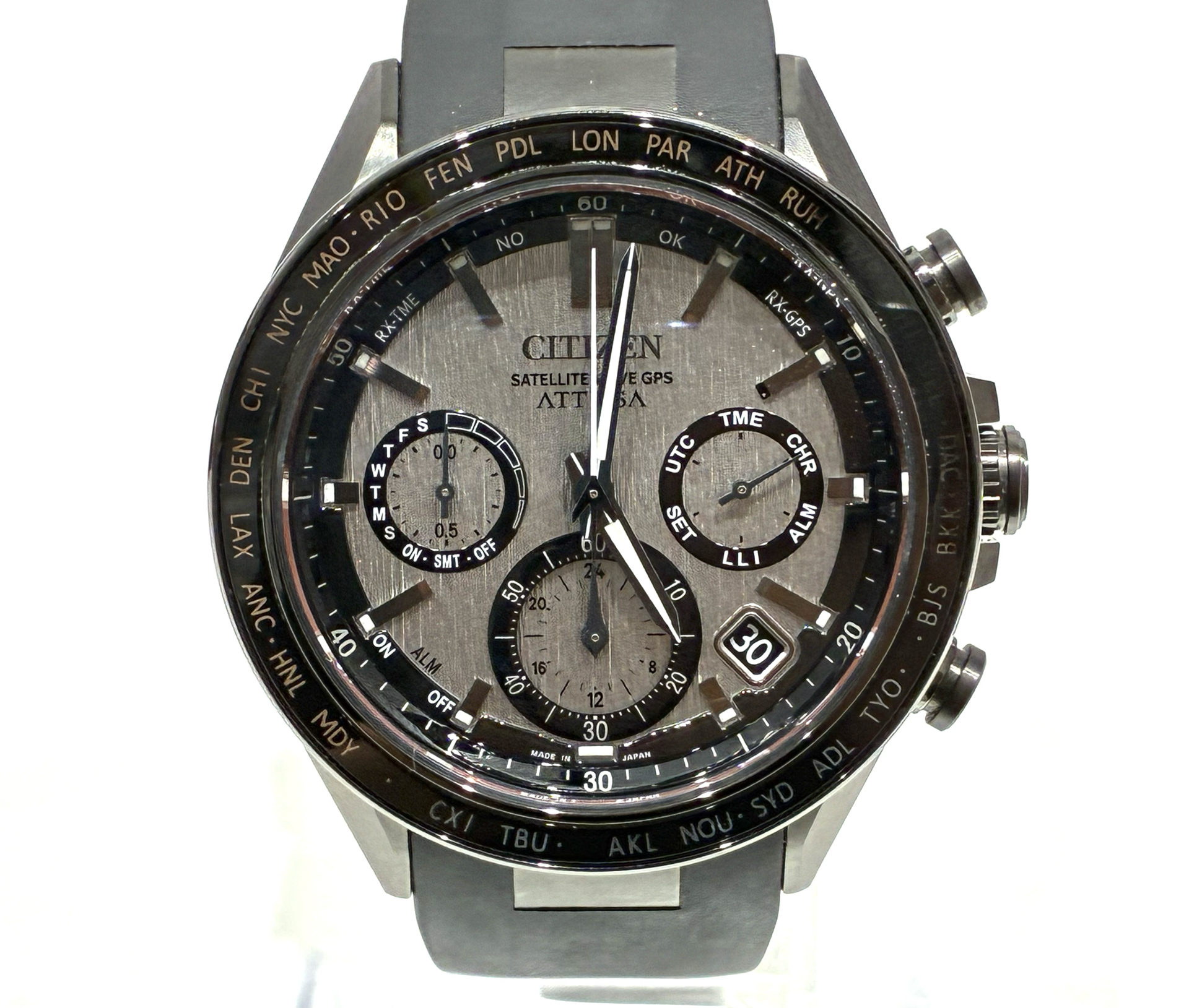 （シチズン）CITIZEN アテッサ TI TI×ラバー ソーラー グレー文字盤 稼働品　F950-0029S08