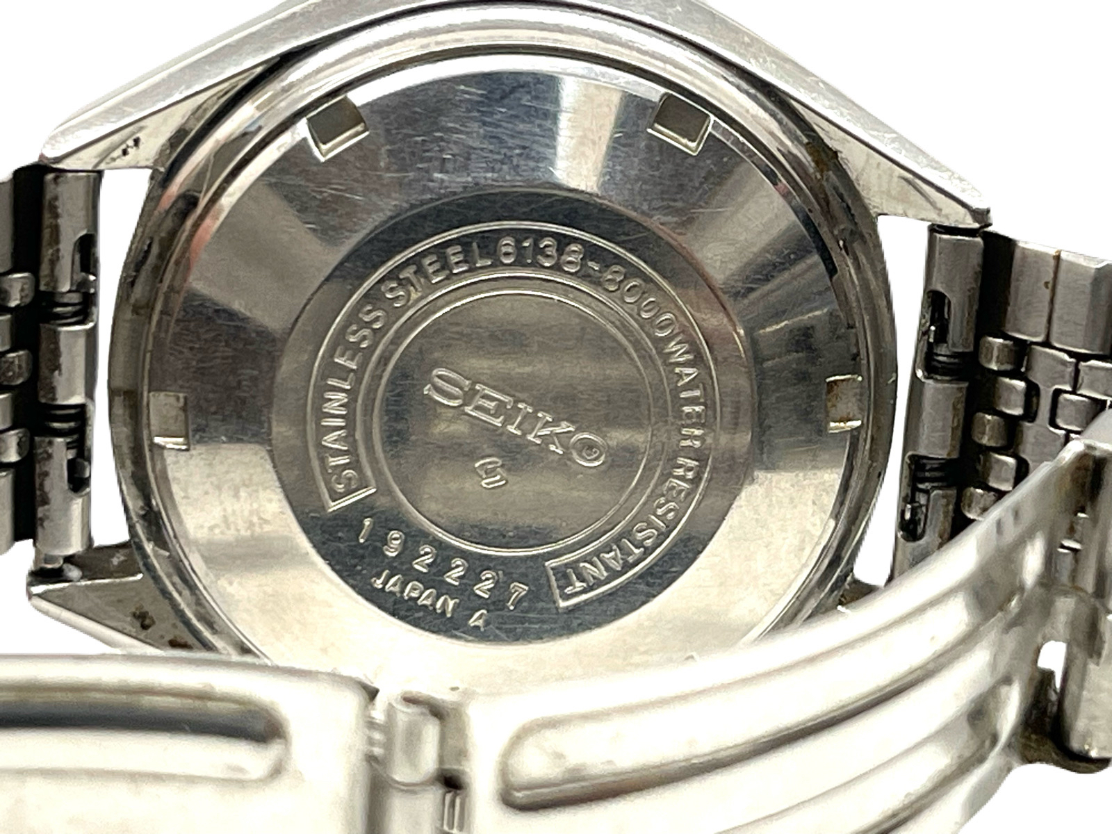 (SEIKO）セイコー クロノグラフ 23石 ホワイト文字盤　AT 稼働　6138-8000　192227　ベビーパンダ