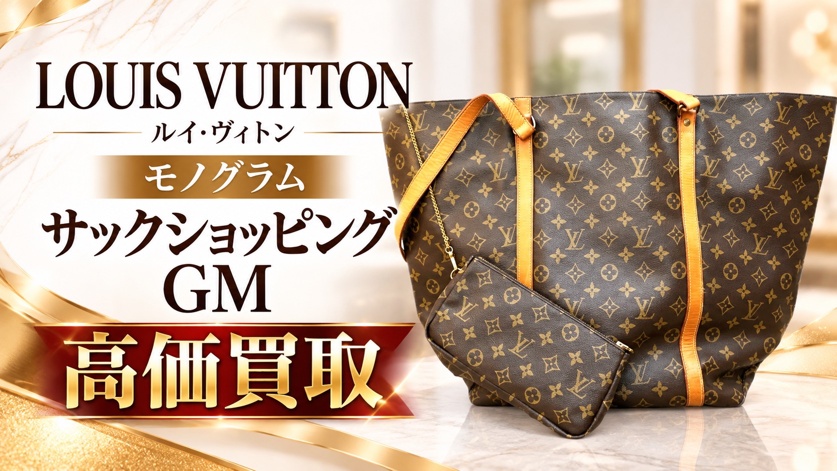 LouisVuitton　ルイ・ヴィトン　モノグラム　サックショッピングGM