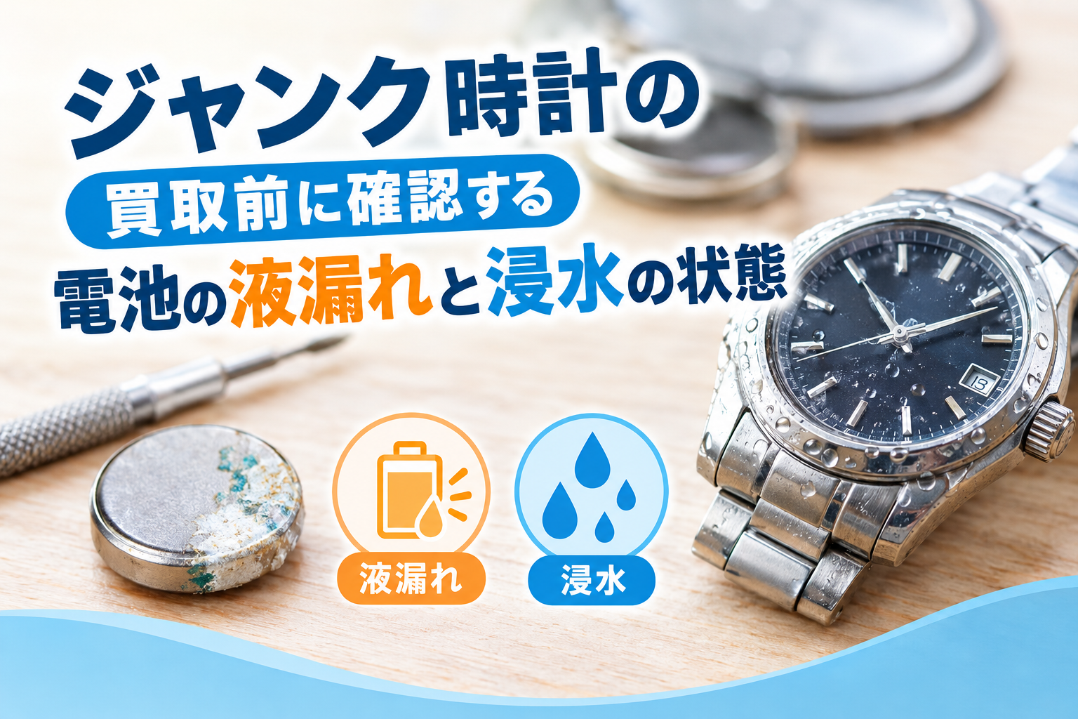 時計の買取前に確認する電池の液漏れと浸水の状態【いちふじサントムーン柿田川店】